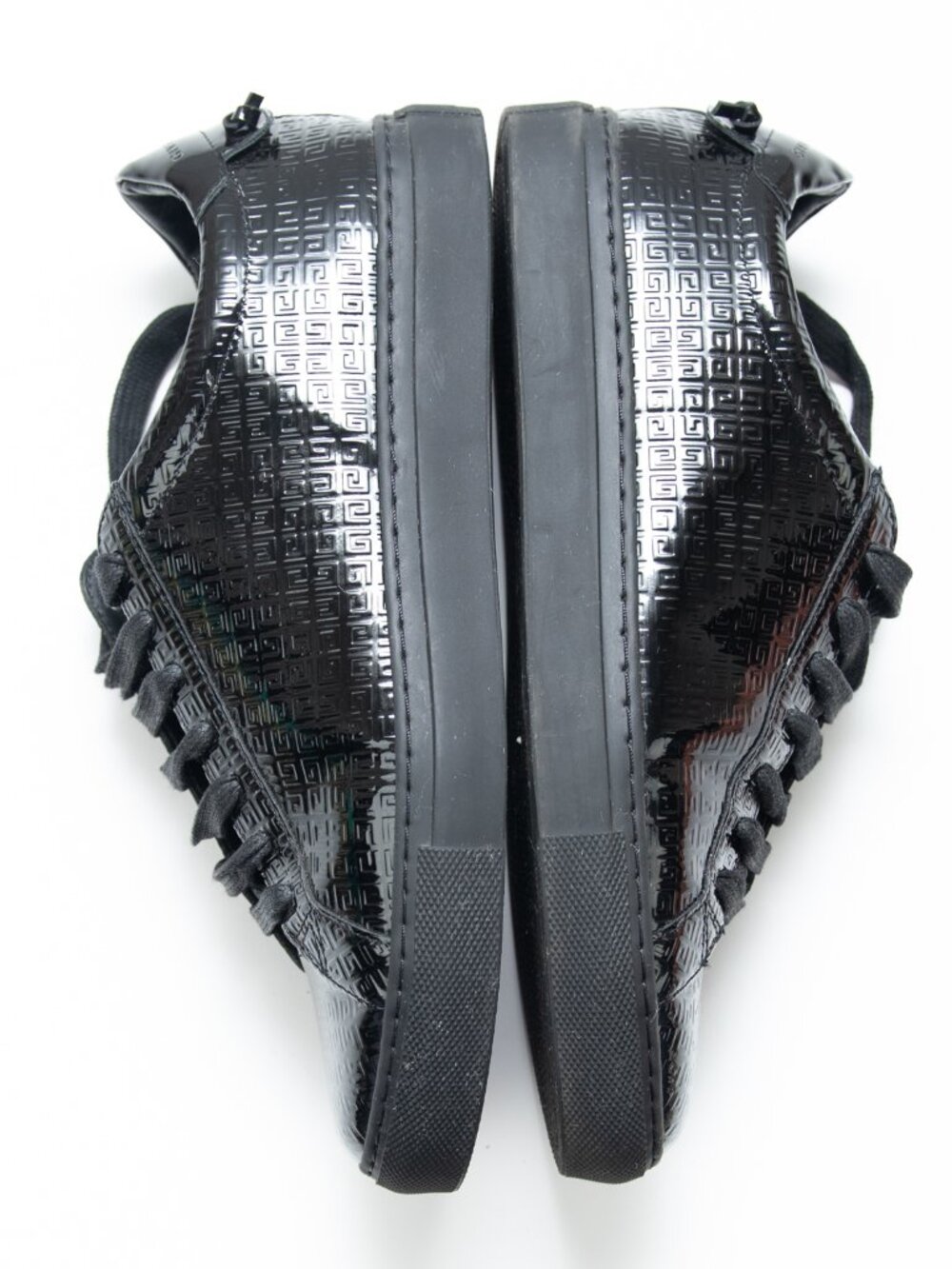 Givenchy Urban Street Logo-Embossed Patent Leather Sneakers Black Size 38.5 8.5 - Picture 4 of 14
